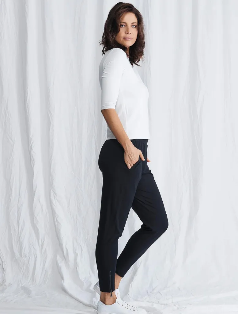 Zip Stiletto Pant - Black