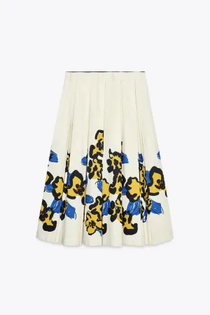ZW Collection Printed Pleated Skirt